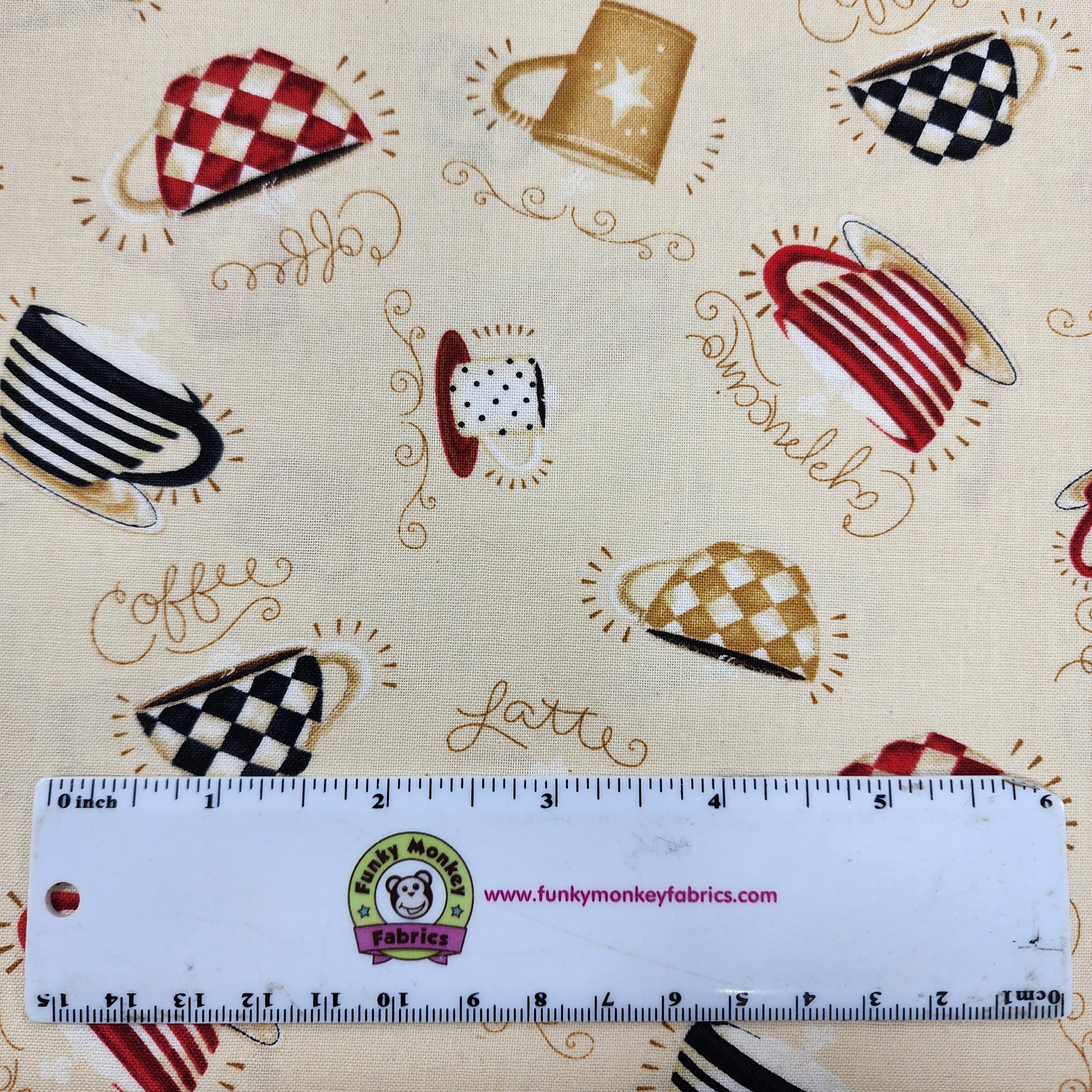 CLEARANCE Tossed Coffee Cups - Wilmington Prints Cotton