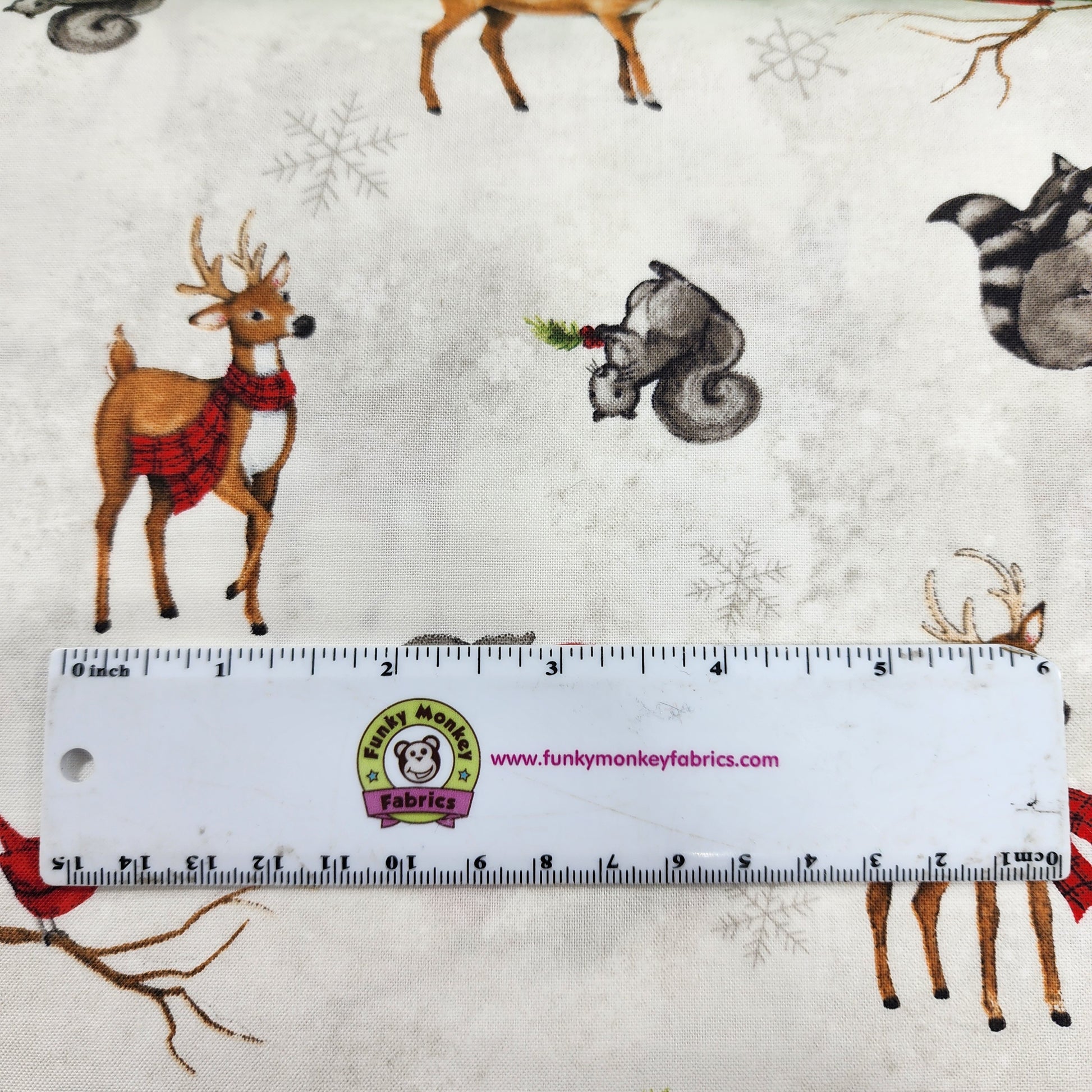 CLEARANCE Holiday Animals on White - Wilmington Prints Cotton