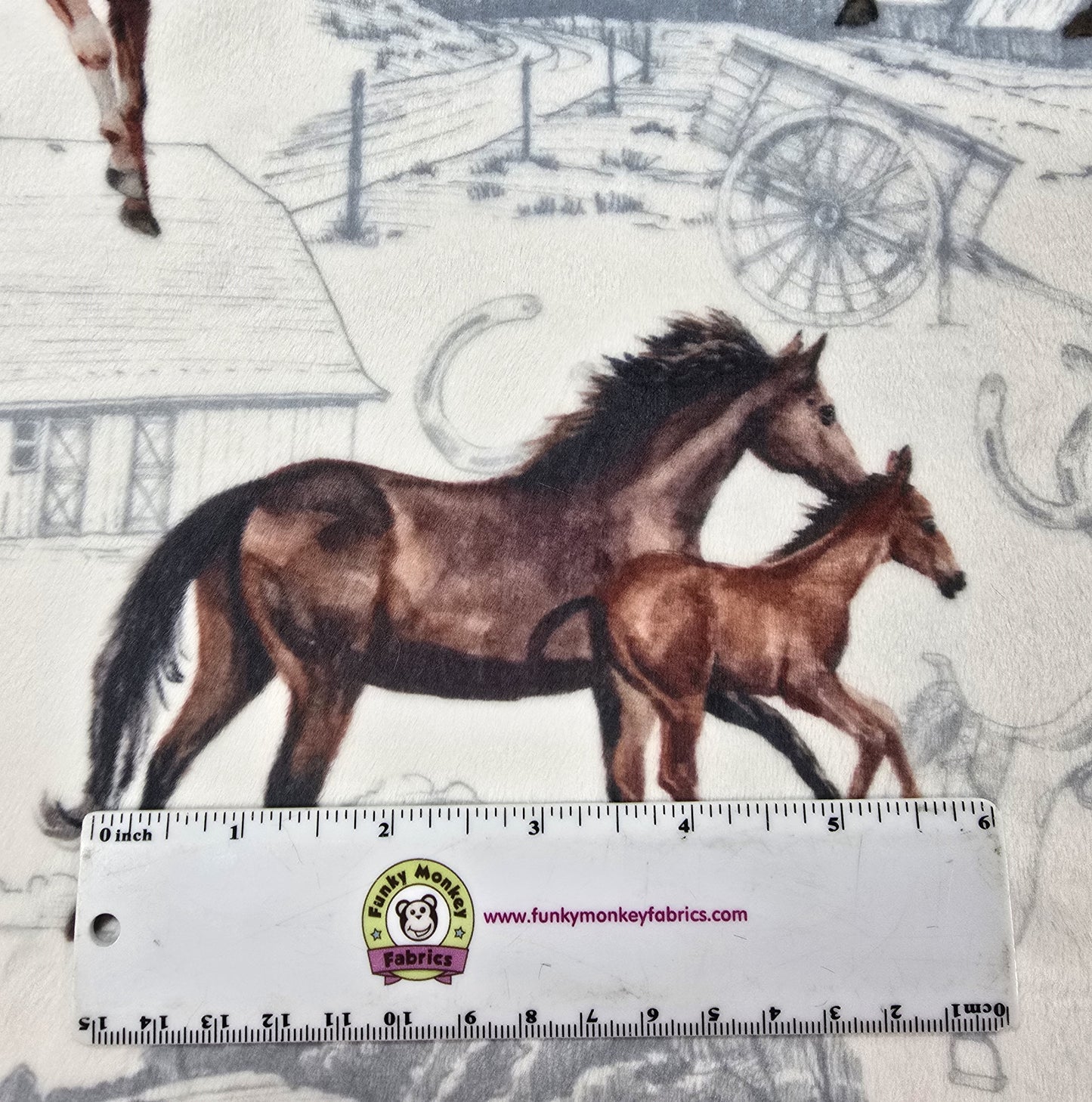 Multi On The Ranch Digital - Shannon Fabrics Cuddle Minky