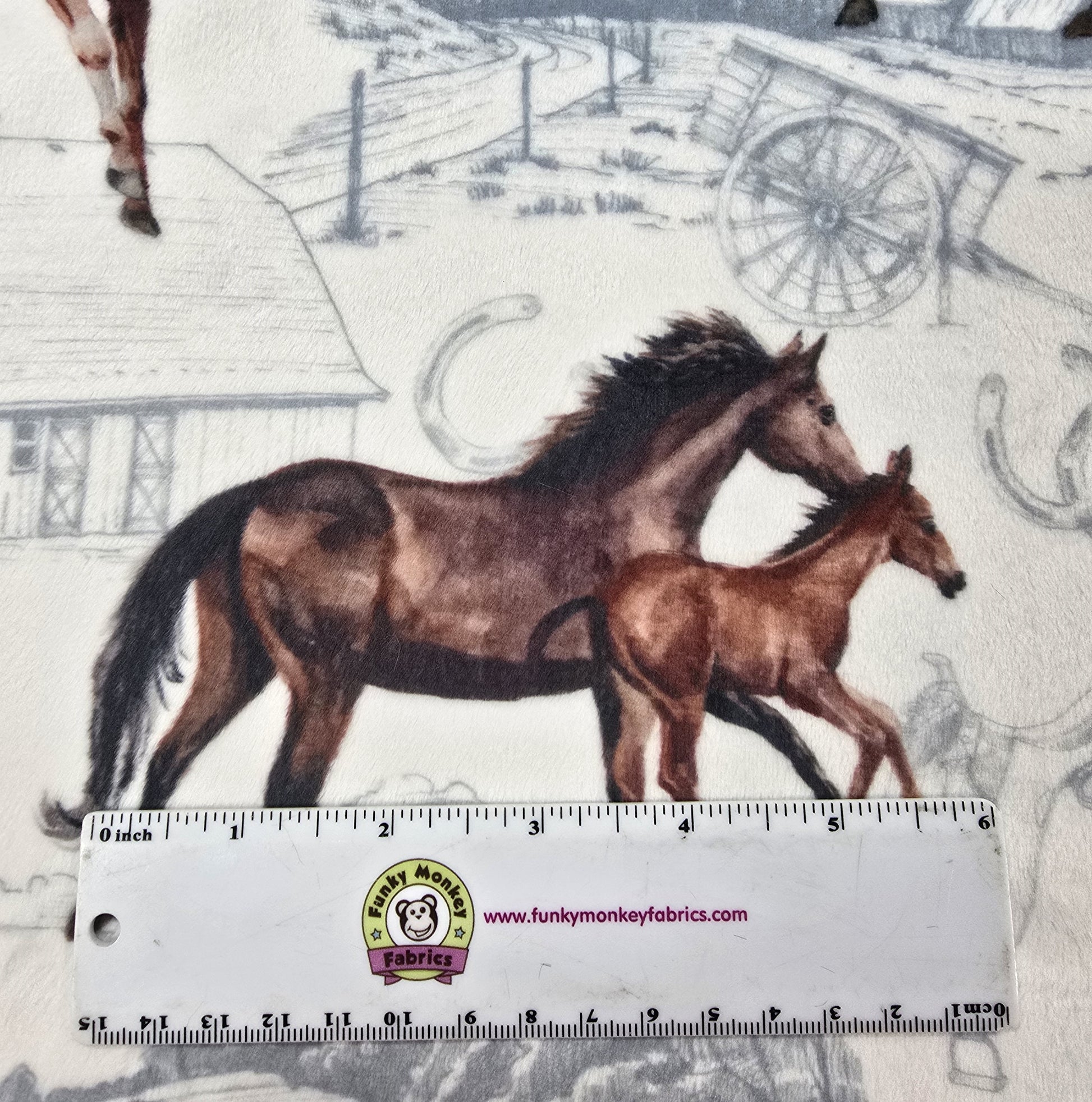 Multi On The Ranch Digital - Shannon Fabrics Cuddle Minky