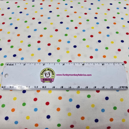 White Confetti Polka Dots - Timeless Treasures Cotton