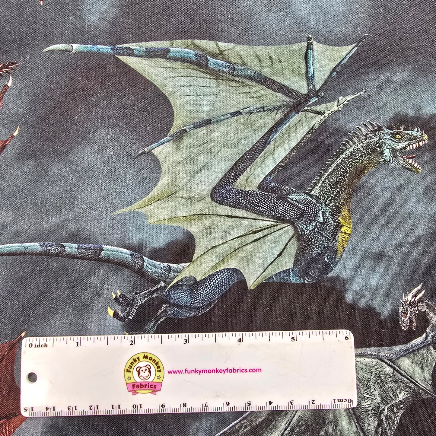 Grey Dragon's Battle - Timeless Treasures Cotton