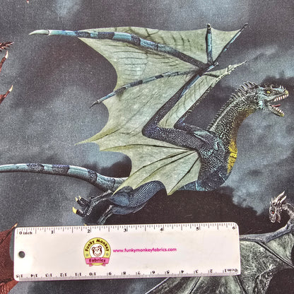Grey Dragon's Battle - Timeless Treasures Cotton