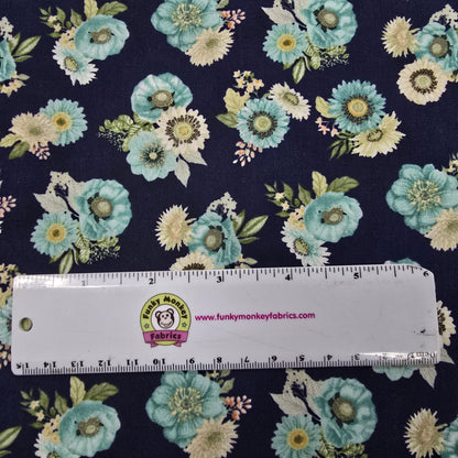 CLEARANCE Blissful Floral On Navy - Wilmington Prints Cotton