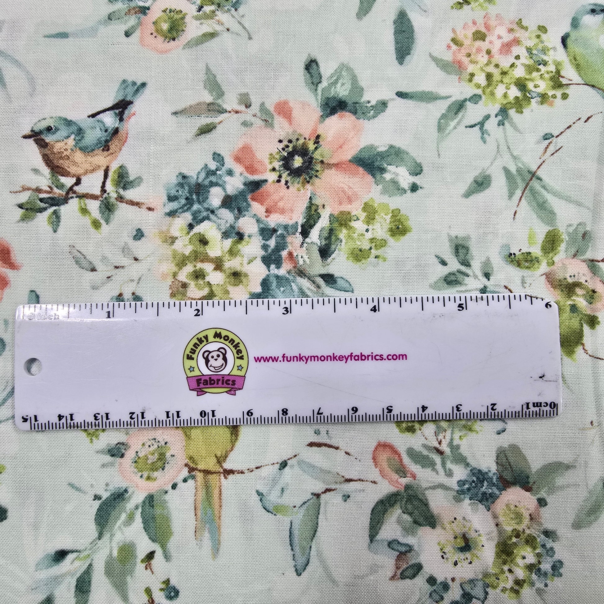 CLEARANCE Mint Crush Birds & Bouquets - Wilmington Prints Cotton
