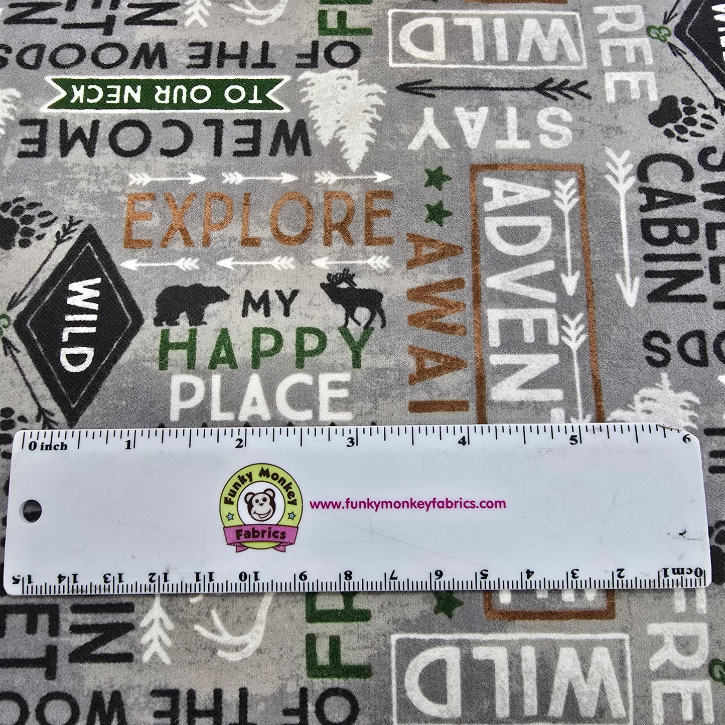 CLEARANCE Grey Cabin Welcome - Wilmington Flannel