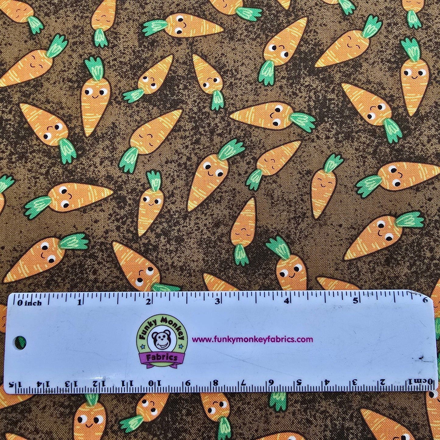 CLEARANCE Let it Grow Carrots Brown/Orange - Studio E Cotton