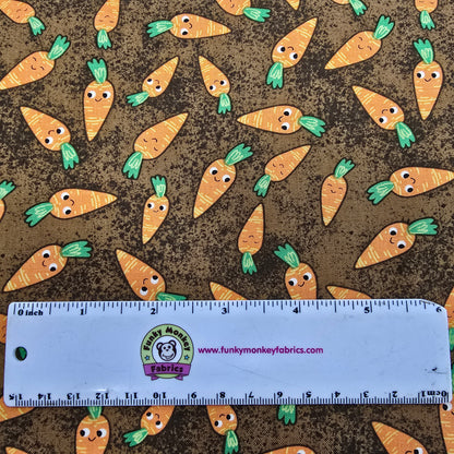 CLEARANCE Let it Grow Carrots Brown/Orange - Studio E Cotton