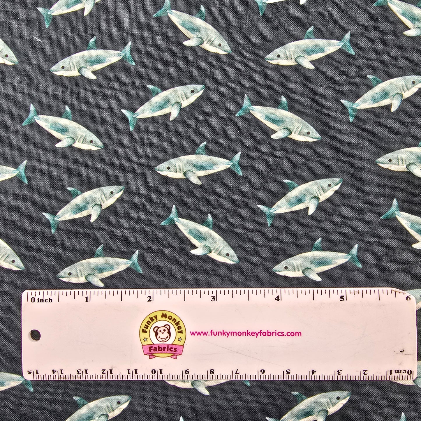 CLEARANCE Teal Sharks - Camelot Cotton