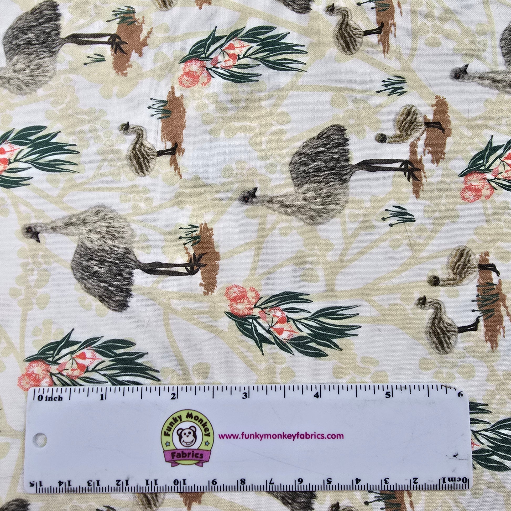 Emu Backyard Beauties - KK Fabrics Cotton