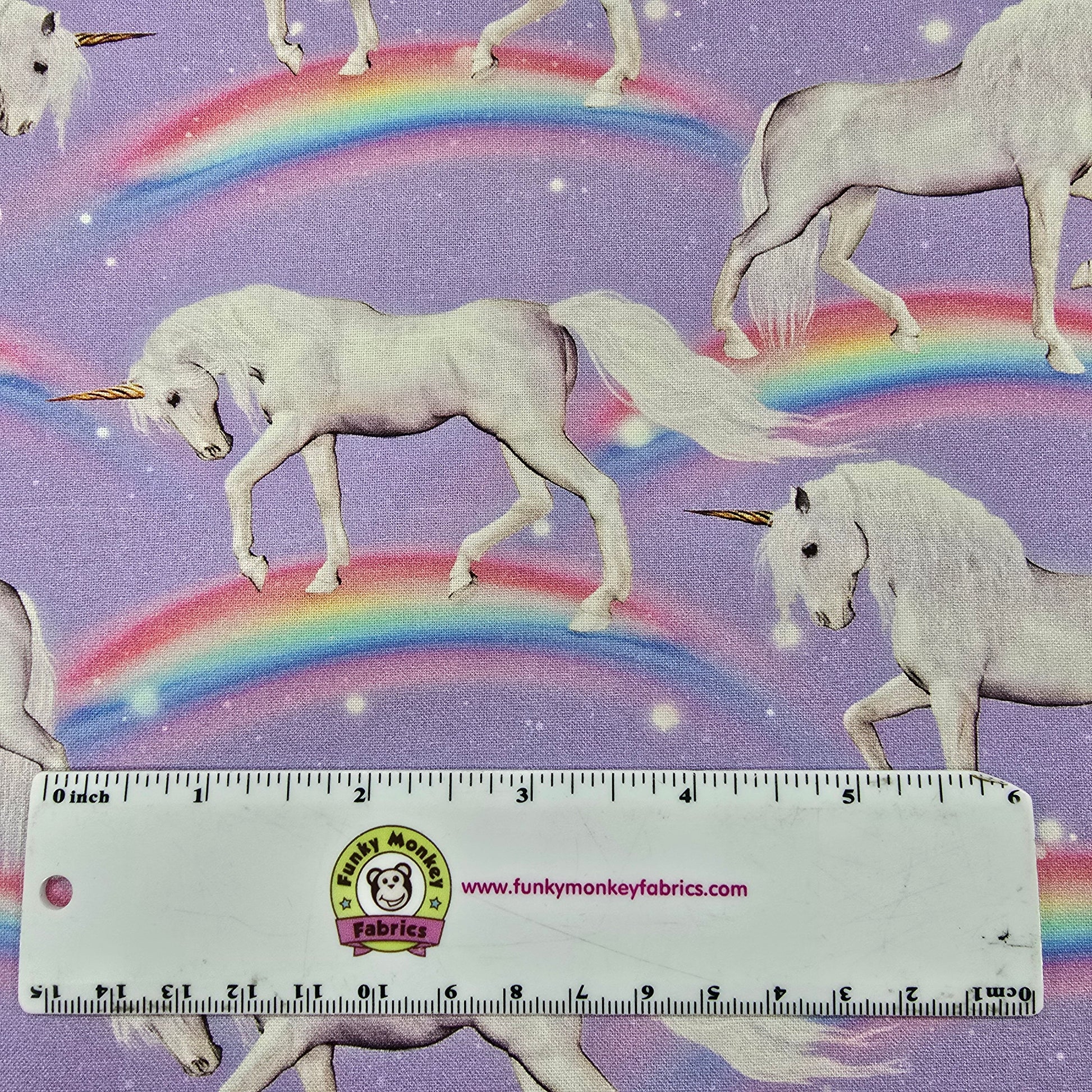 Unicorns on Purple - KK Fabrics Cotton