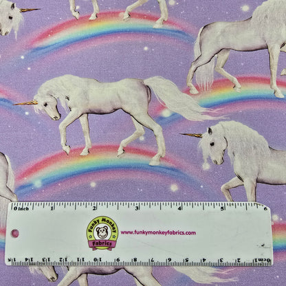 Unicorns on Purple - KK Fabrics Cotton