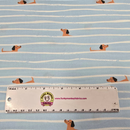 Swimming Dogs - Puppy Pool Party - Dashwood Studio Cotton