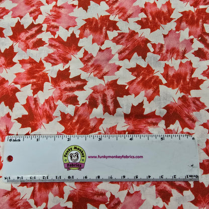 Red Maple Leaves on White - Windham Fabrics Cotton (53747-1 snow)