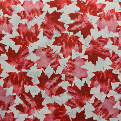 Red Maple Leaves on White - Windham Fabrics Cotton (53747-1 snow)