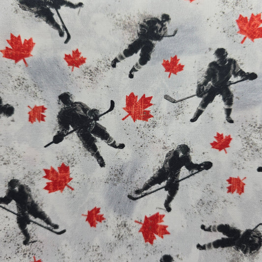 Canadian Hockey Players Snow - Windham Fabrics Cotton (53746-1)