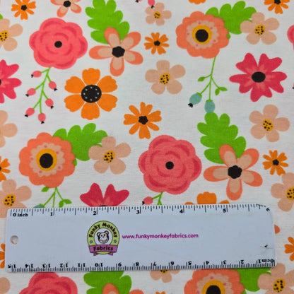 Spring Flowers White - David Textiles Flannel