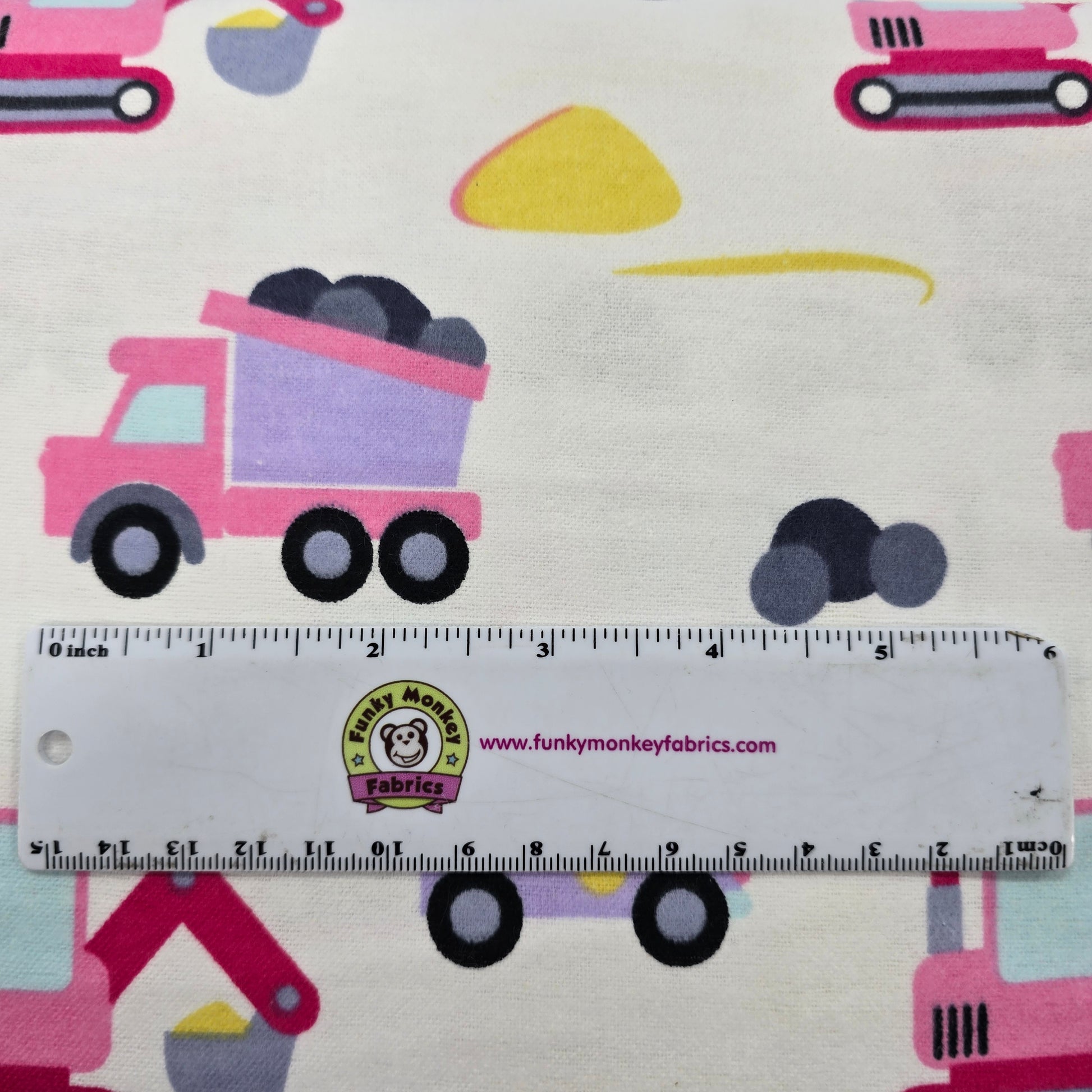 Pink Baby Construction - David Textiles Flannel