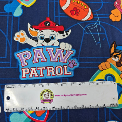 Sporty Pups Blue Paw Patrol - David Textiles Cotton