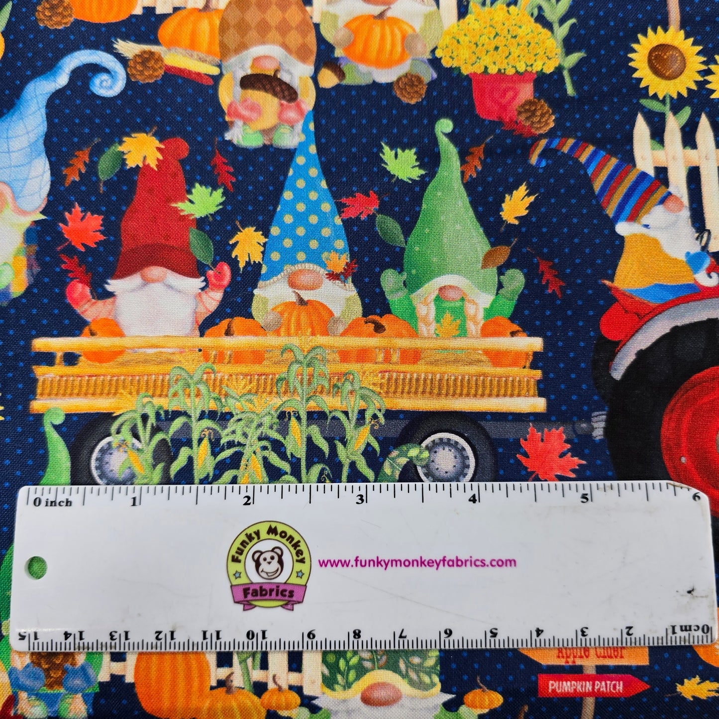 CLEARANCE Happy Fall Scenic Gnomes - Benartex Cotton