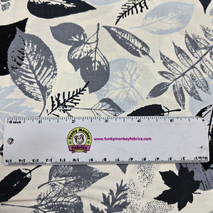 White Falling Leaves - Benartex Cotton