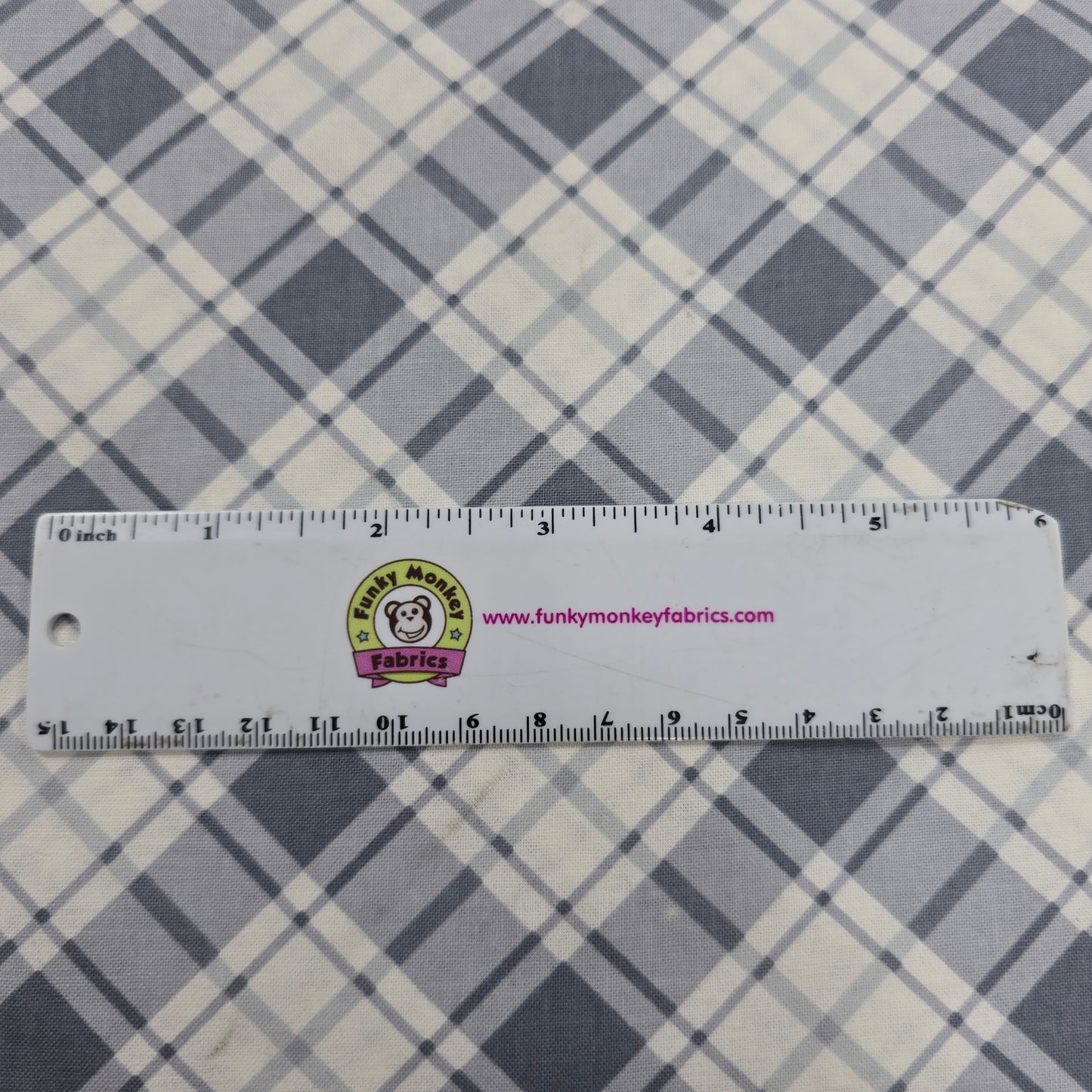 White/Gray Comfort Plaid - Benartex Cotton