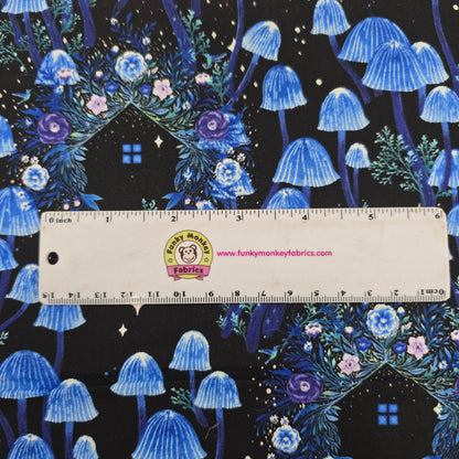 Mushrooms and Houses Glow in the Dark - Blank Cotton