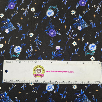 Small Floral Glow in the Dark - Blank Cotton