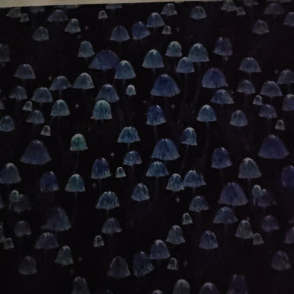 Mushrooms and Houses Glow in the Dark - Blank Cotton