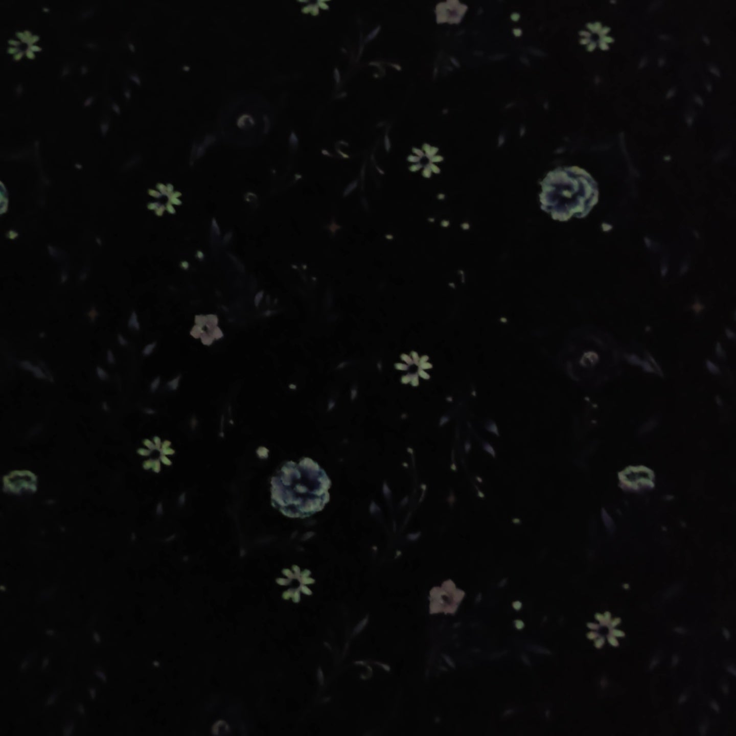 Small Floral Glow in the Dark - Blank Cotton
