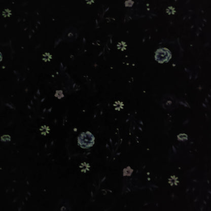 Small Floral Glow in the Dark - Blank Cotton
