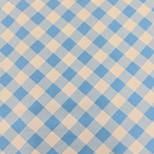 Blue/White Bias Buffalo Check - Henry Glass Cotton