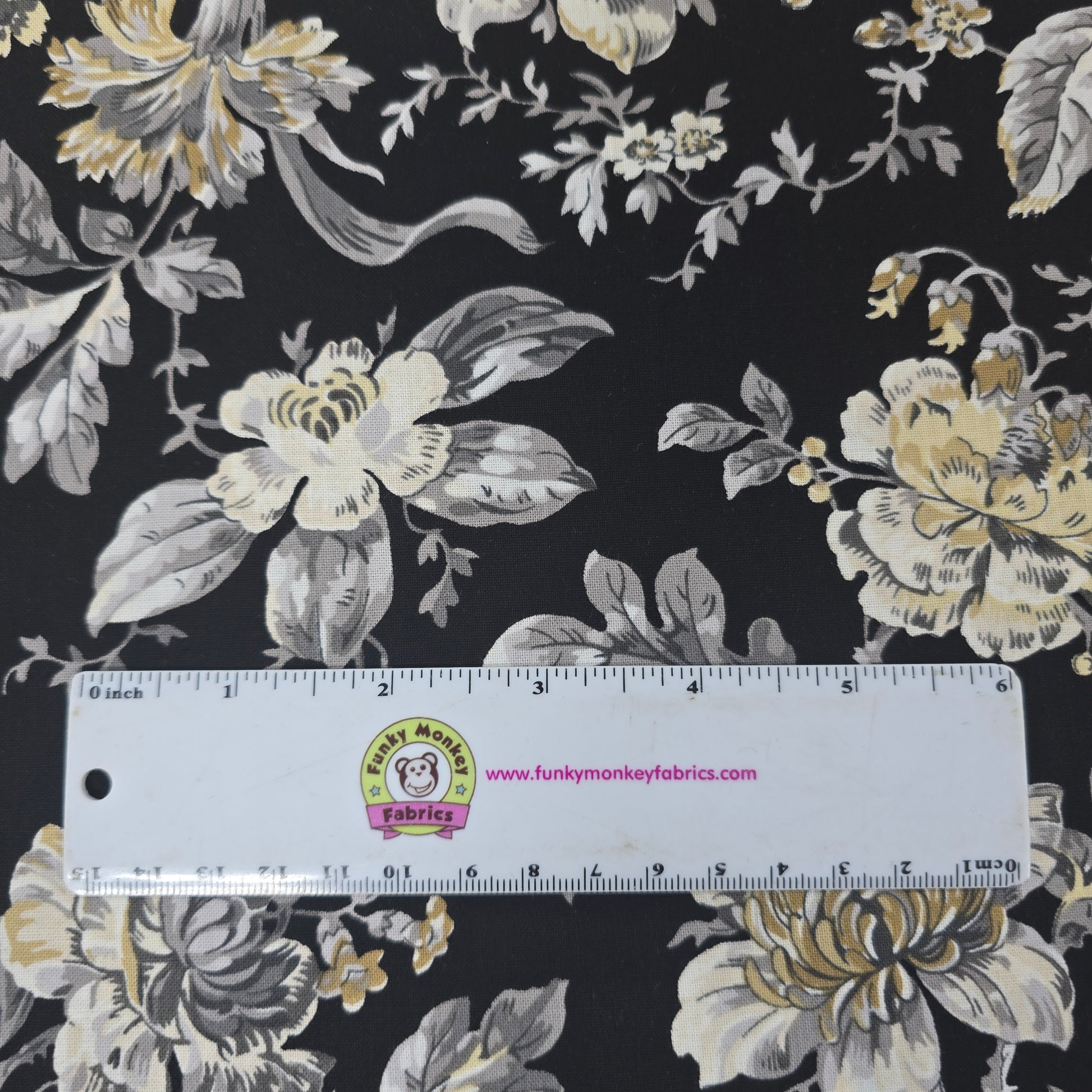 Lockwood Manor Floral on Black - Wilmington Prints Cotton