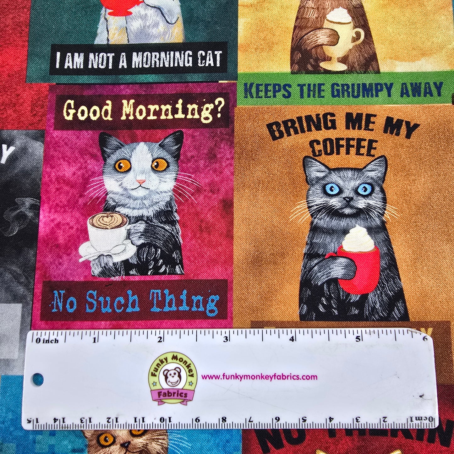 Caffeine Cats - Timeless Treasures Cotton