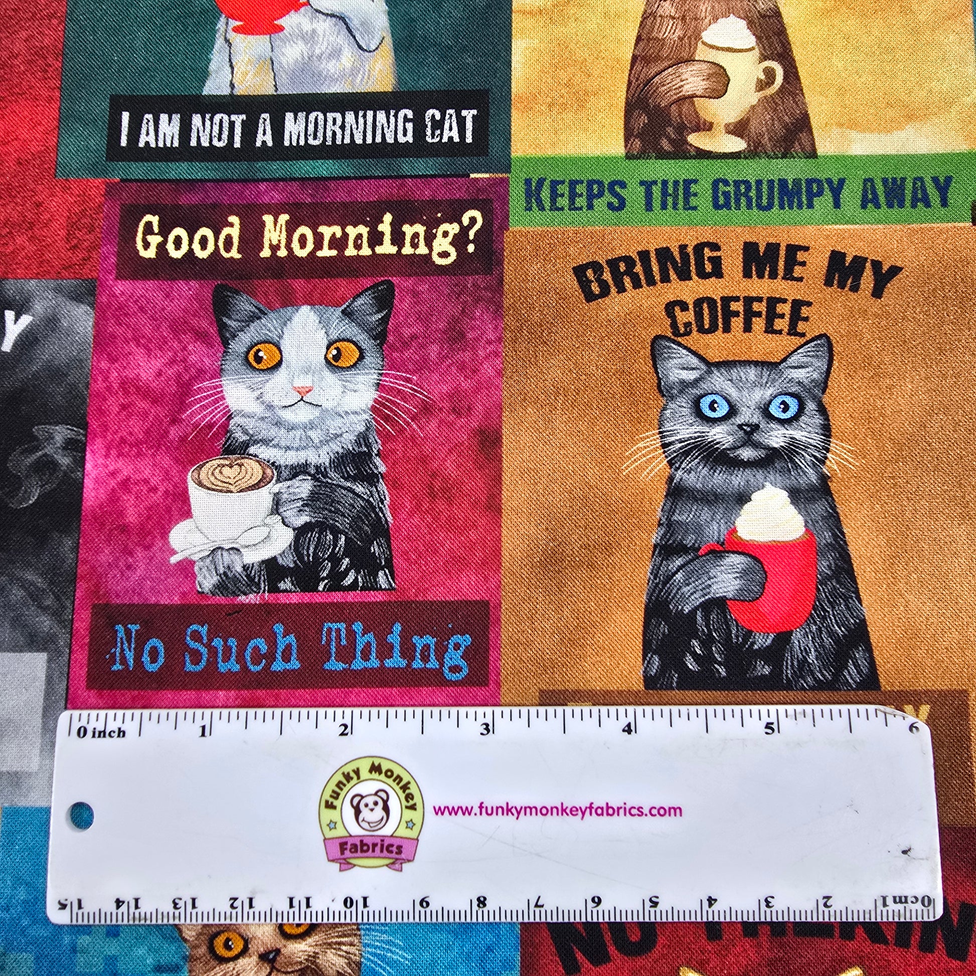 Caffeine Cats - Timeless Treasures Cotton