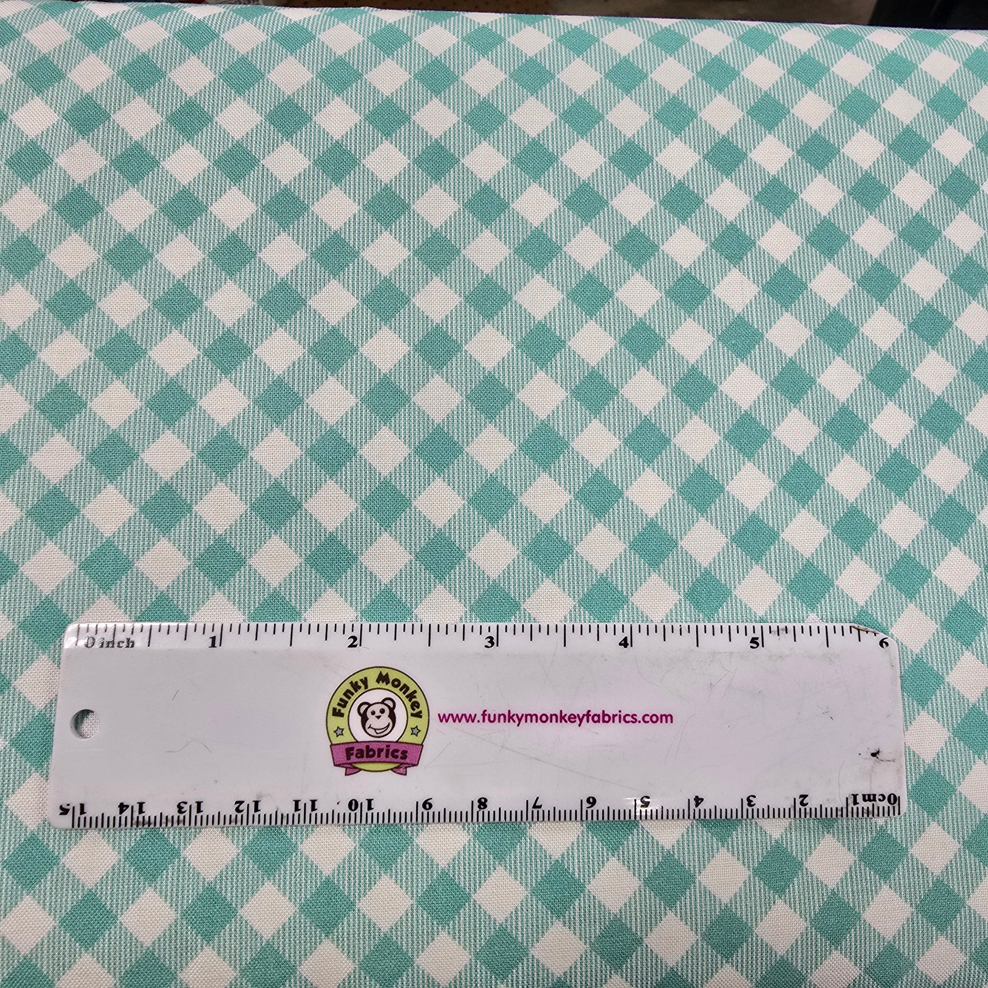 Gingham Plaid Aqua - Benartex Cotton