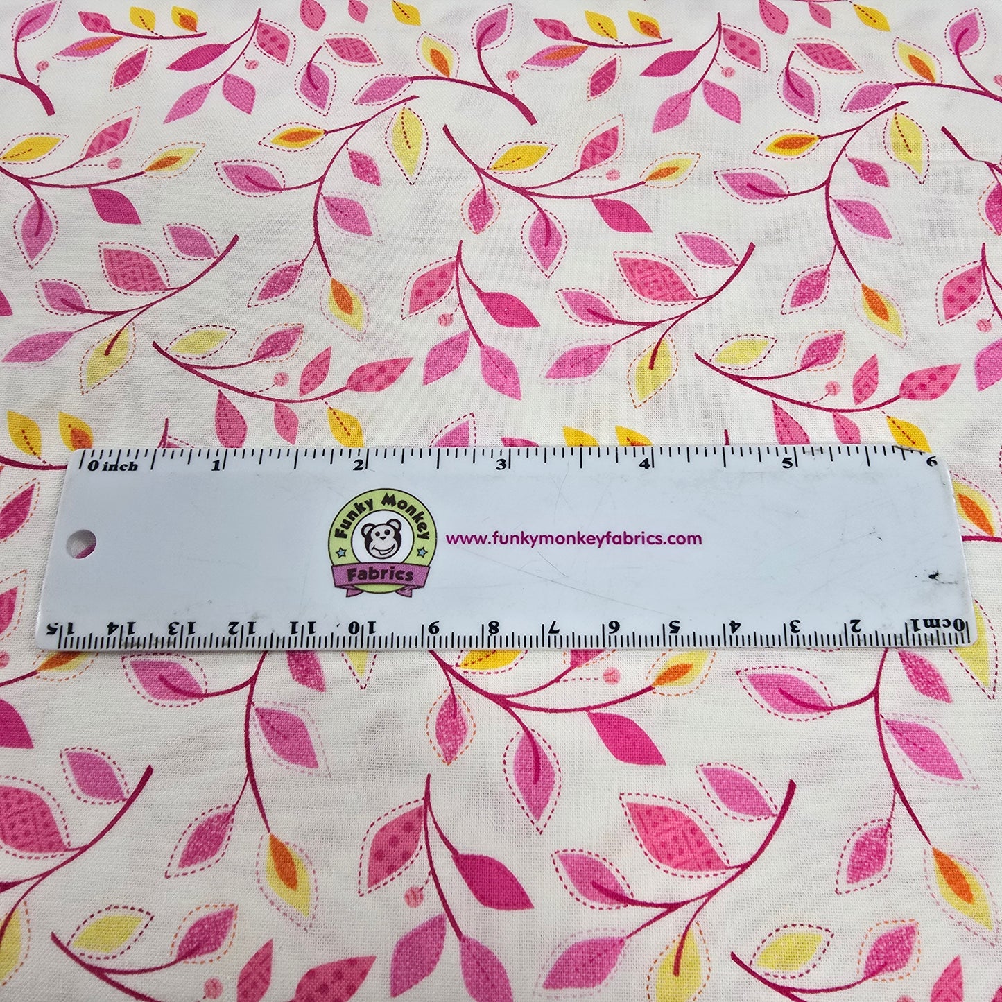 Pink/White Serendipity Small Vine - Benartex Cotton