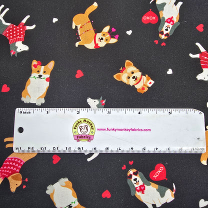 Puppy Love Black - Love You Fur-Ever - Benartex Cotton