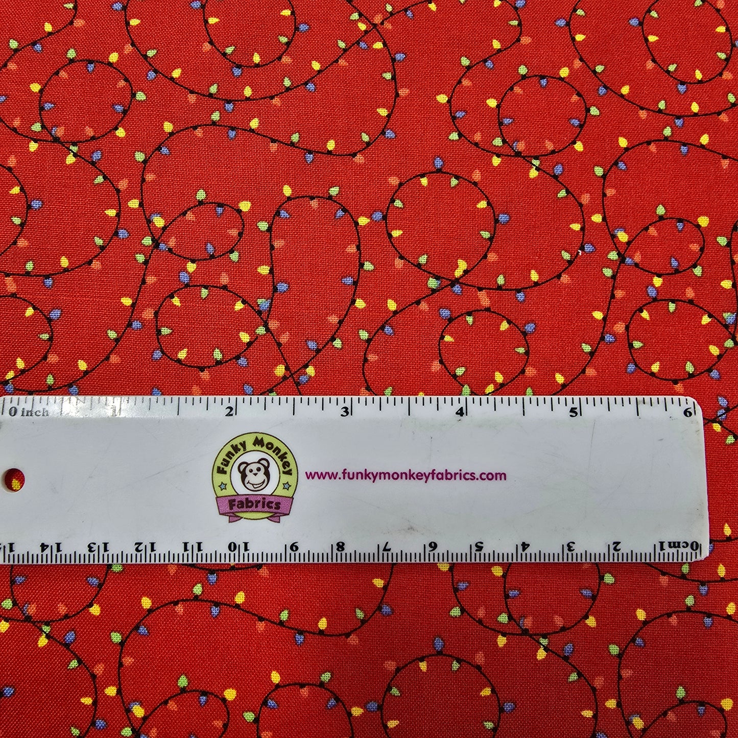 Red Holiday Lights - 3 Wishes Cotton