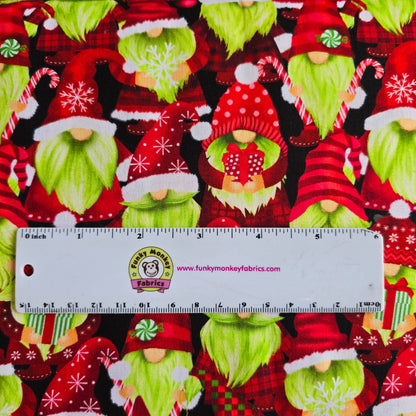 Green Gnomes Holiday Favorites - Timeless Treasures Cotton
