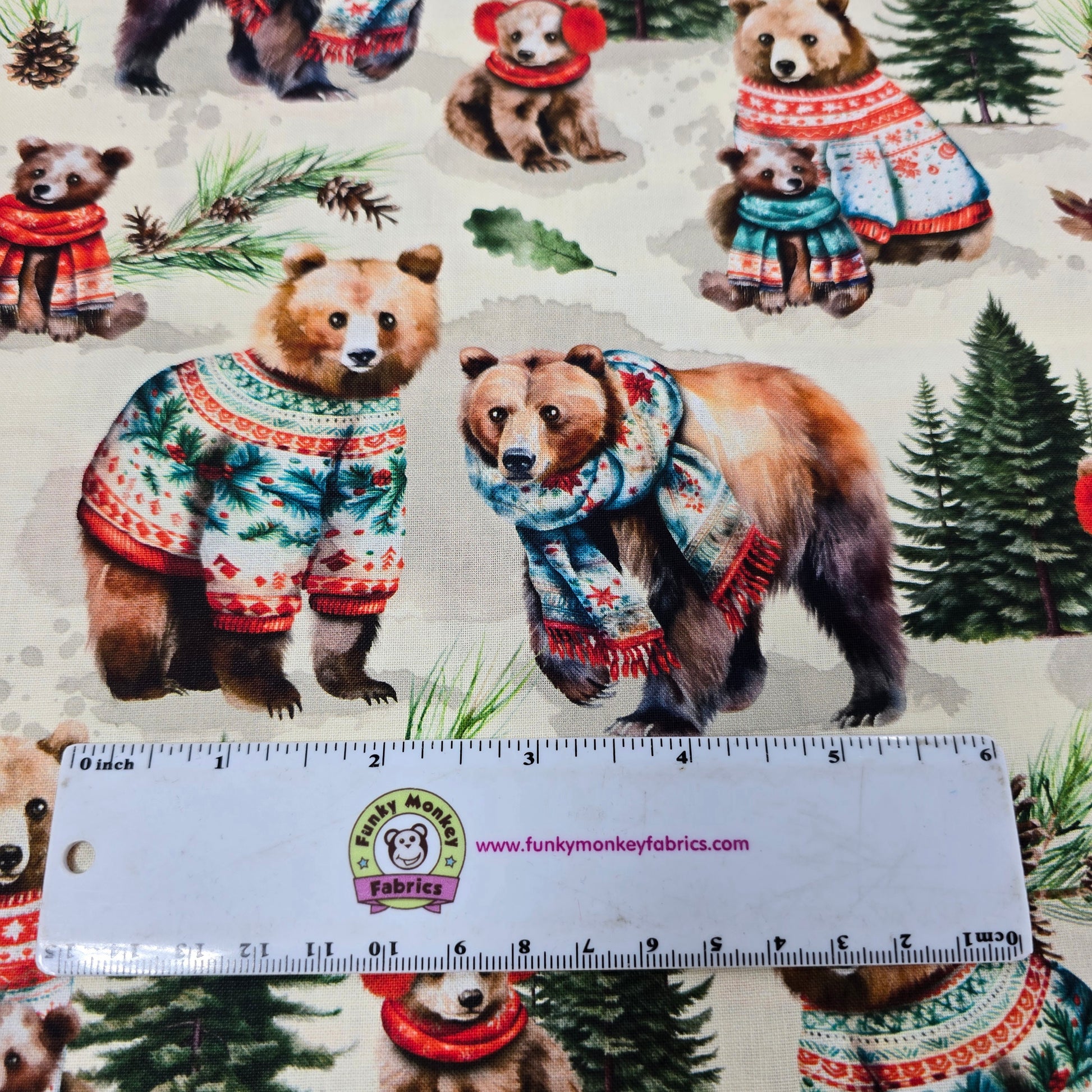 Cream Solstice Snuggles - Merry Beary - Camelot Cotton