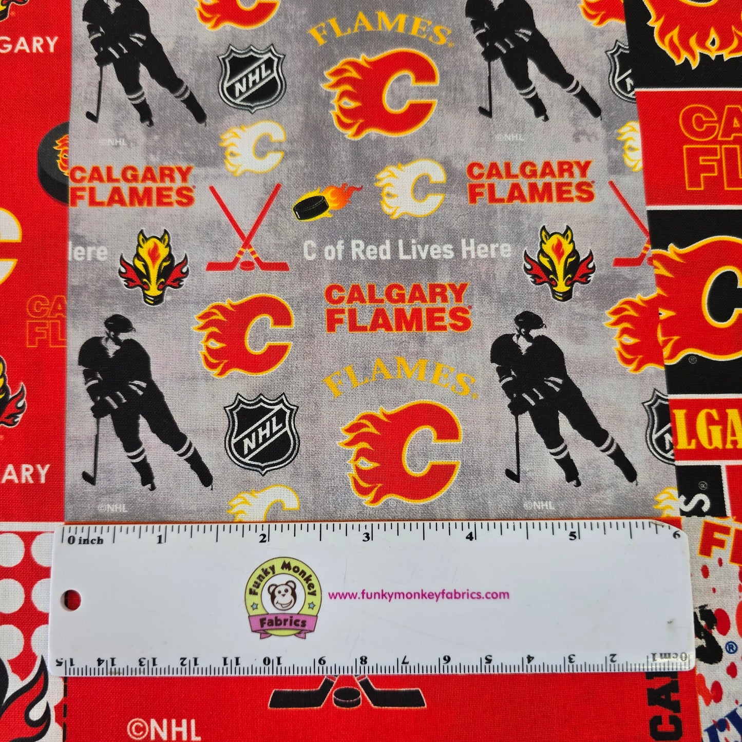 NHL Calgary Flames Cheater Quilt - Sykel Enterprises Cotton