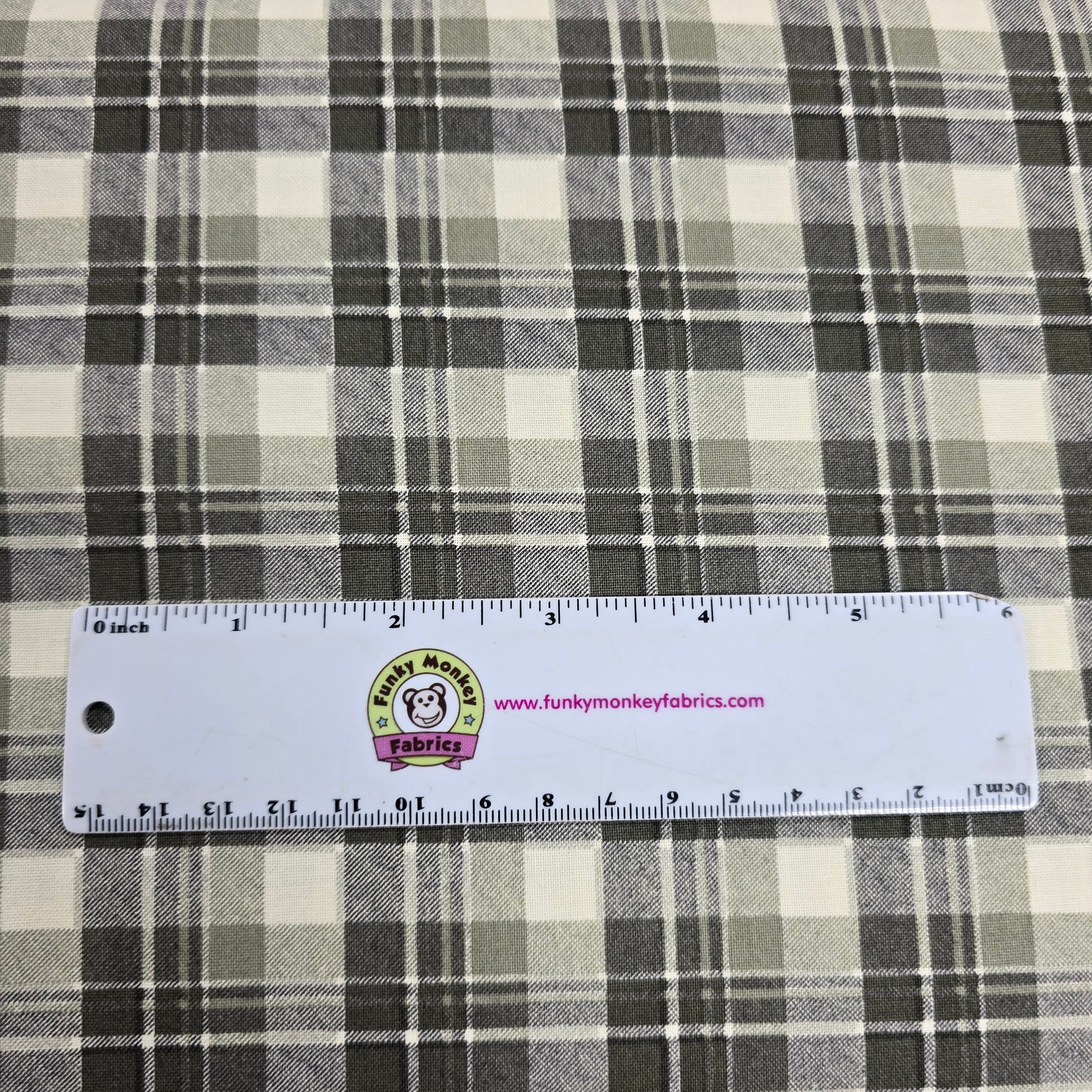 Wildlife Trail Green/Ivory Plaid - Wilmington Prints Cotton