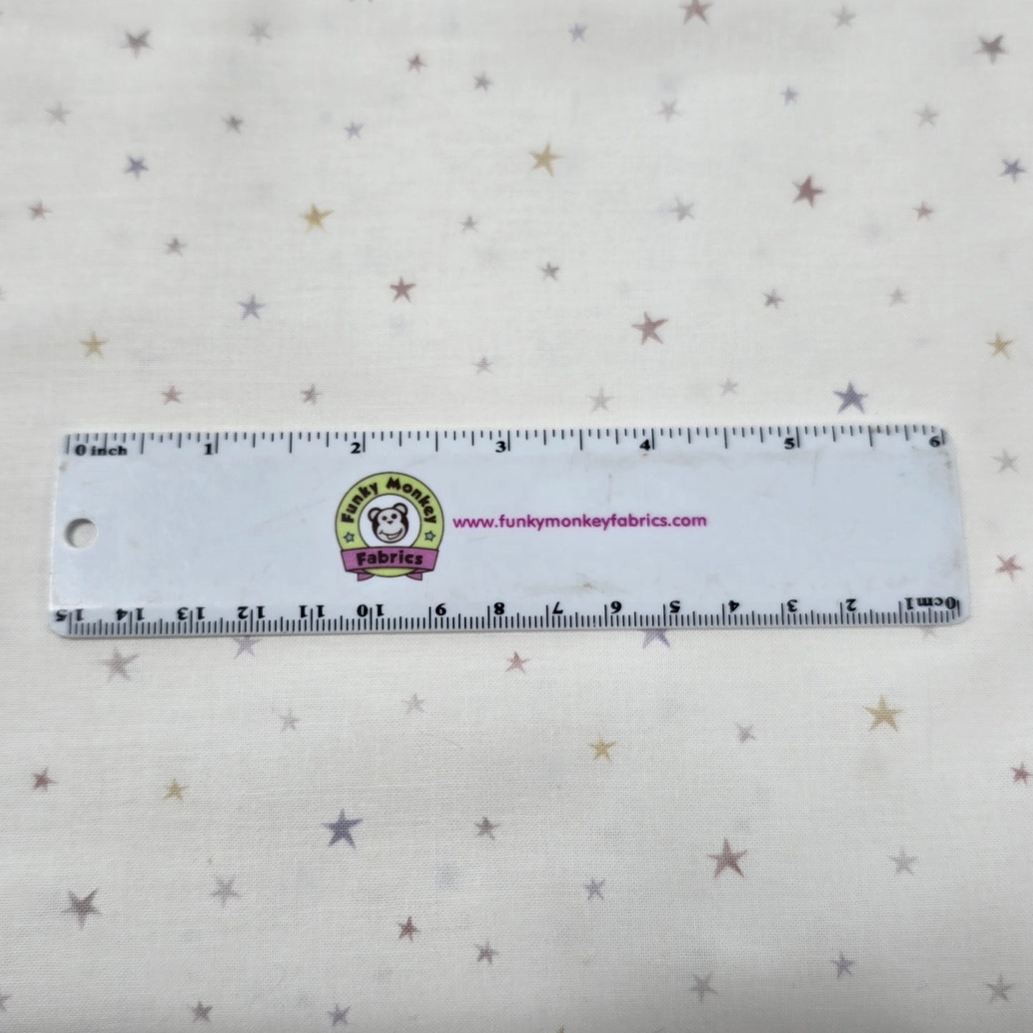 White/Multi Tossed Stars - Studio E Cotton