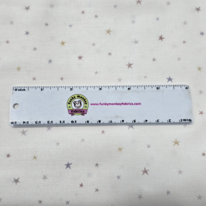 White/Multi Tossed Stars - Studio E Cotton