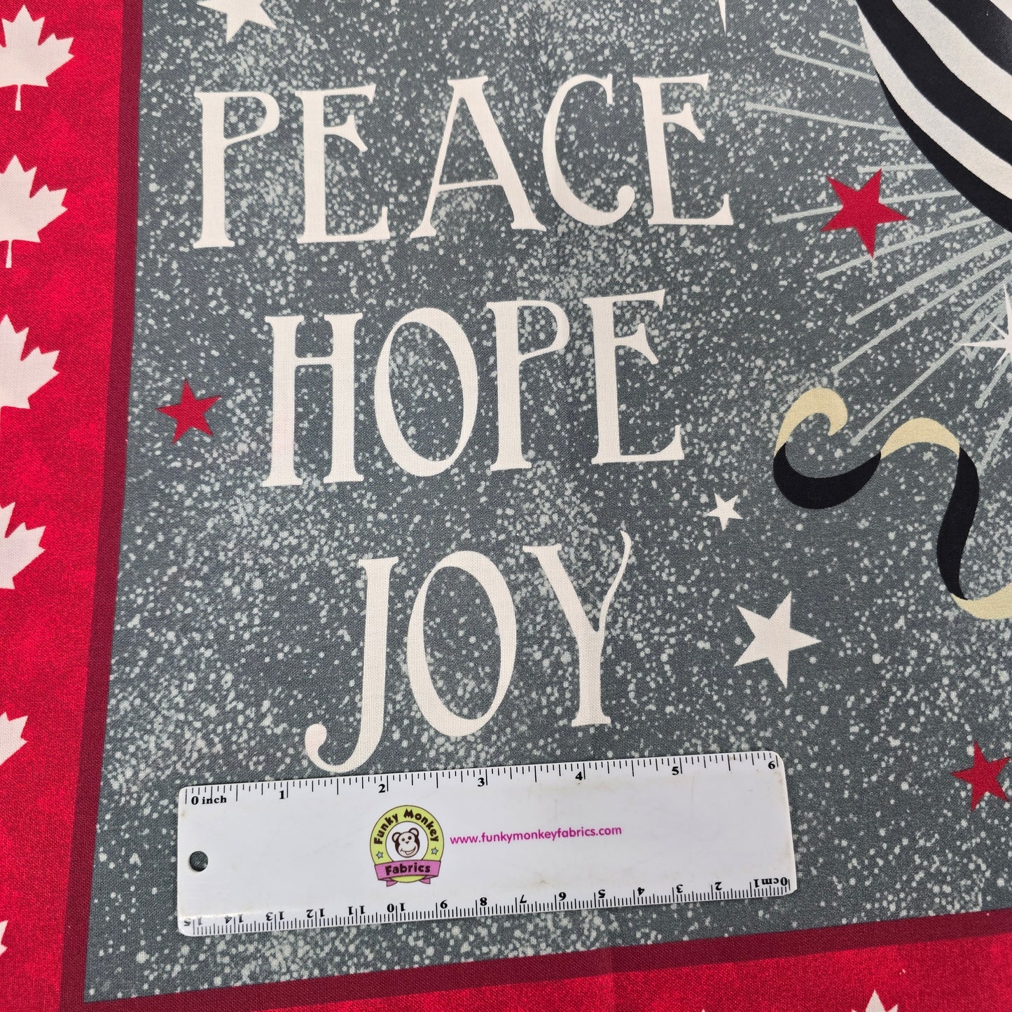Peace Hope Joy Canadian Christmas Panel - Windham Fabrics Cotton