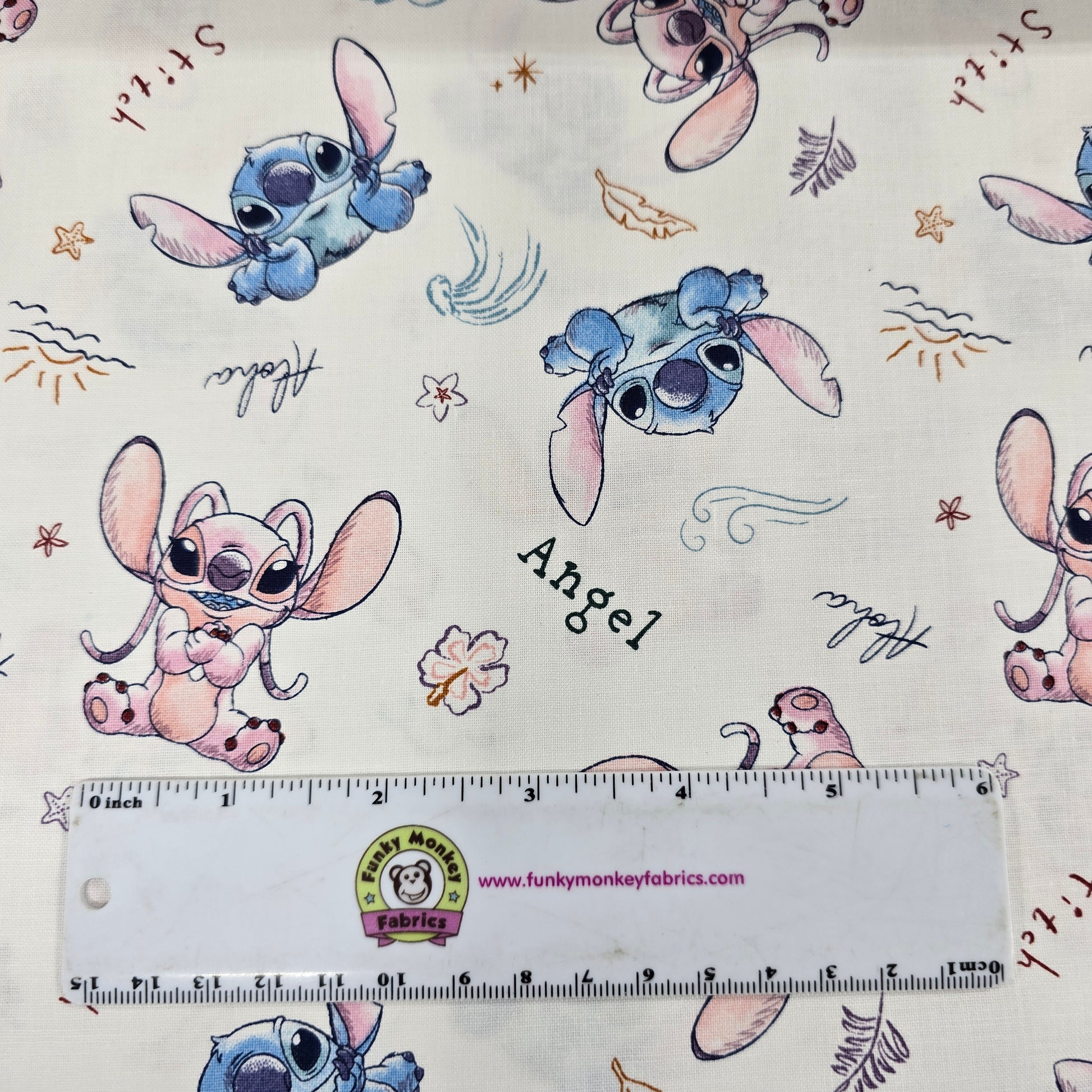 Stitch and Angel Sketch - Springs Creative Cotton