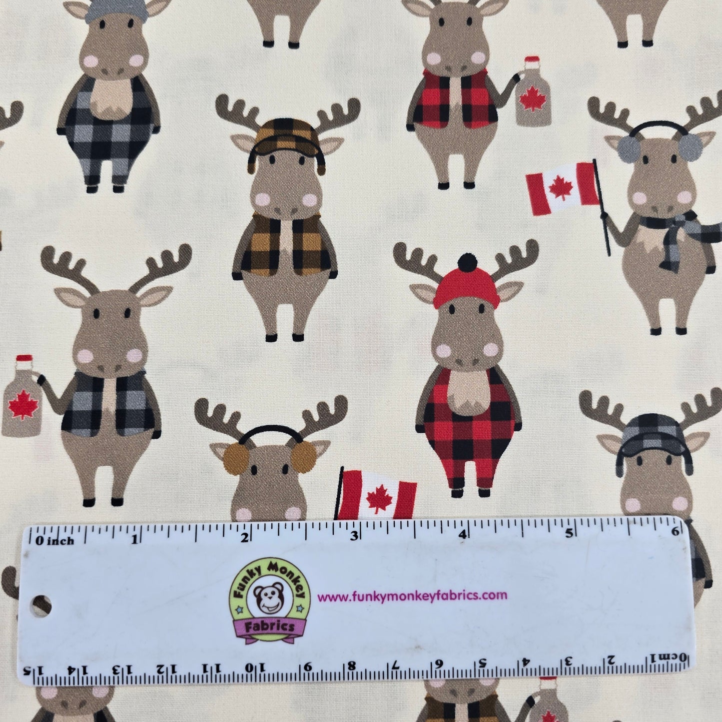Natural Canadian Moose - Proudly Canadian - Red Pine Cotton