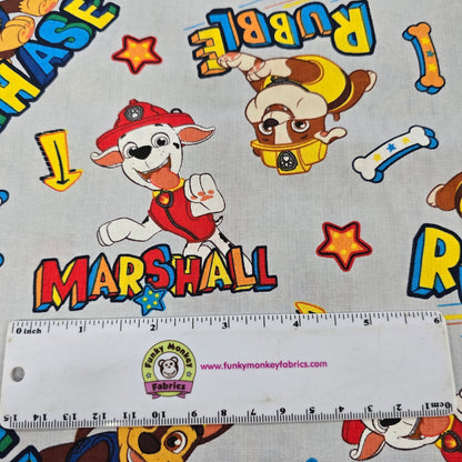Chase, Marshall & Rubble Gray Paw Patrol - David Textiles Cotton