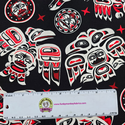 Native Spirit The Raven Black/Red - Elizabeth's Studio Cotton